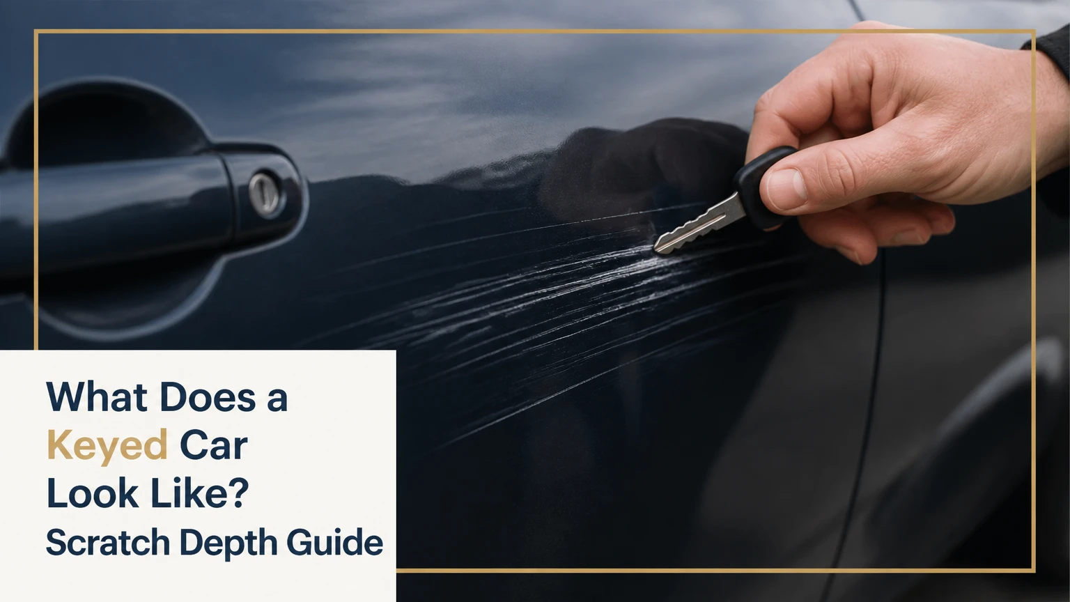 what does a keyed car look like scratch depth guide