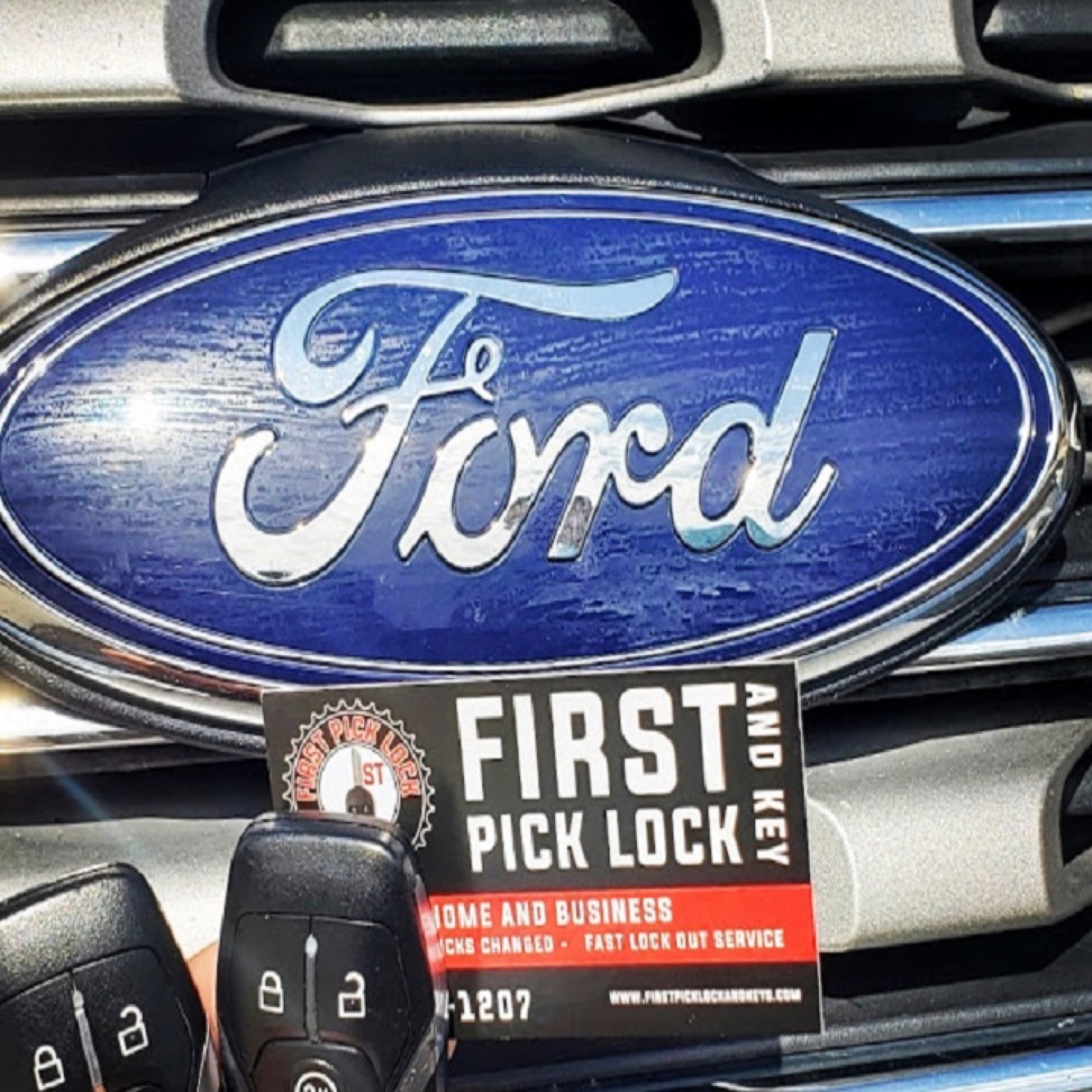 Ford key and branded service card