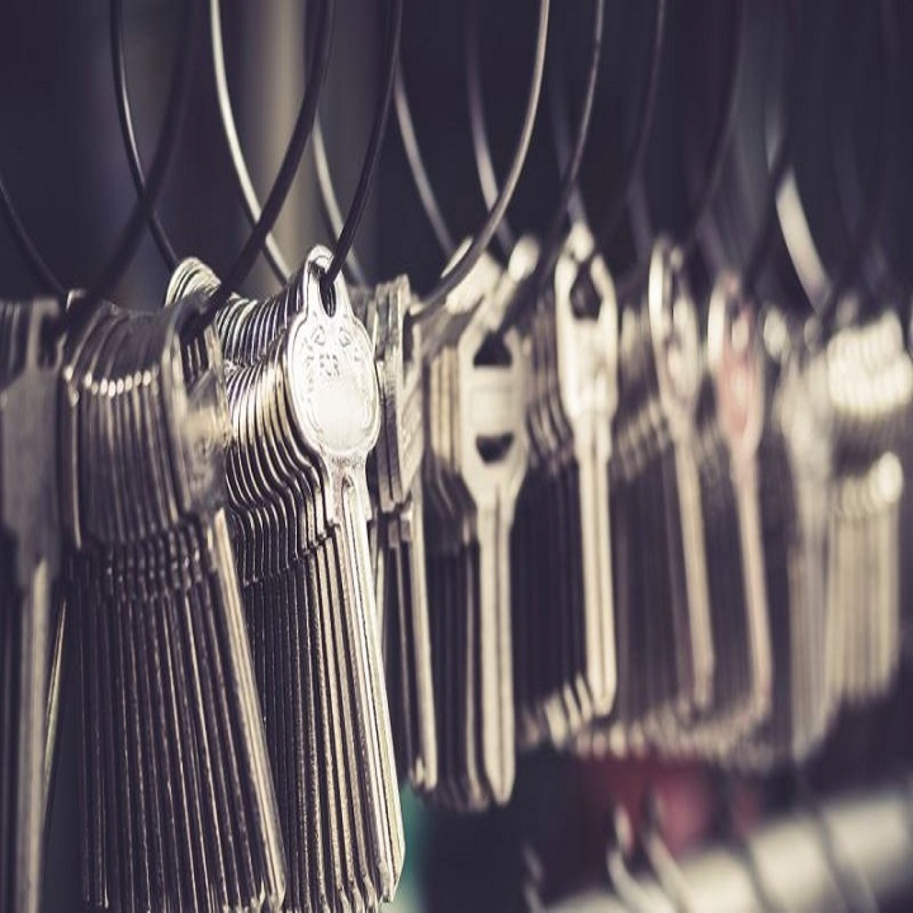 Professional key inventory in locksmith workshop