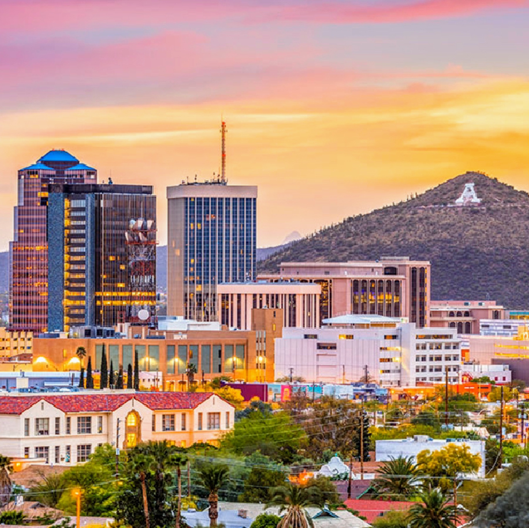 Tucson skyline and First Pick service area