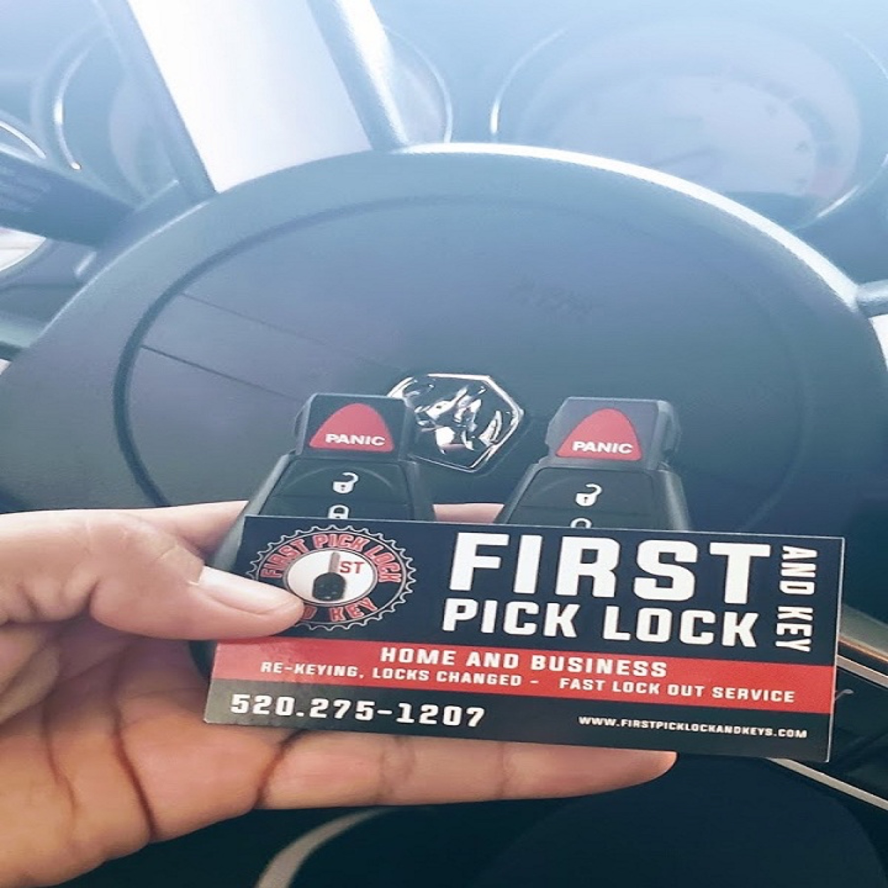 Vehicle remotes and First Pick service card