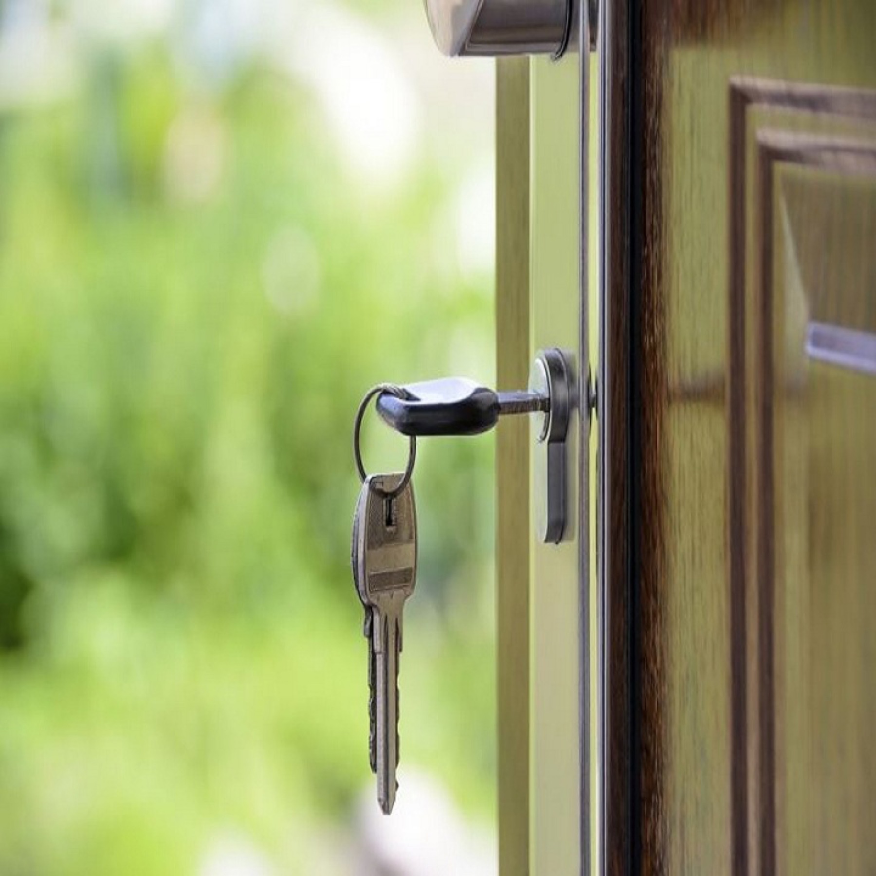 Key resting in a residential door lock